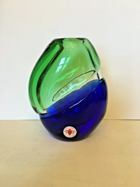 Vintage 1970s Czech Glass Vase by Ladislav Palecek for Beranek Skrodovice