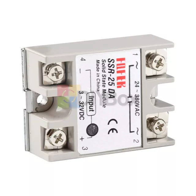 1-10PCS SSR-25 DA 25A DC/AC 24-380V Solid State Relay PID Temperature Controller