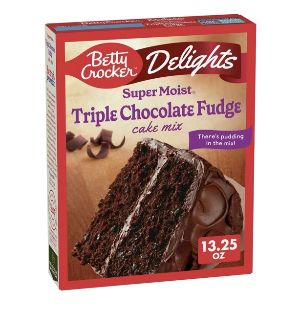 BETTY CROCKER TRIPLE Chocolate Fudge Cake Mix 15.25 Oz GLOBAL SHIP EXP