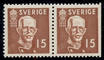 SWEDEN #279,a 15ore Gustaf, CB pair (p. 4 sides x 3 side) NH, VF, Facit $94.00
