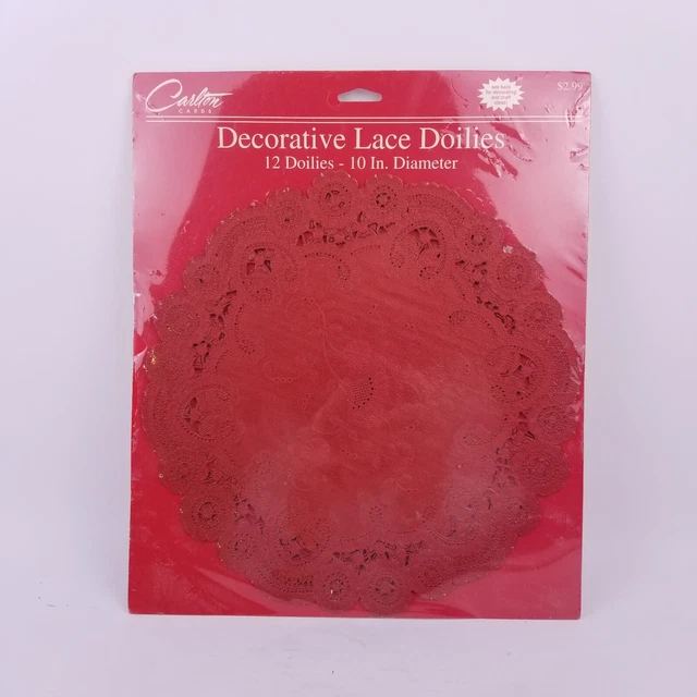 Paper Lace Doilies Red Carlton Cards Pack of 12 Tray Liner Decor Vintage 10 in