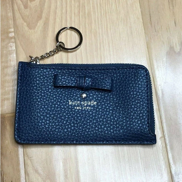 kate spade new york Poppy Pershing Street Zip Card Holder Keyring - Petrol Blue