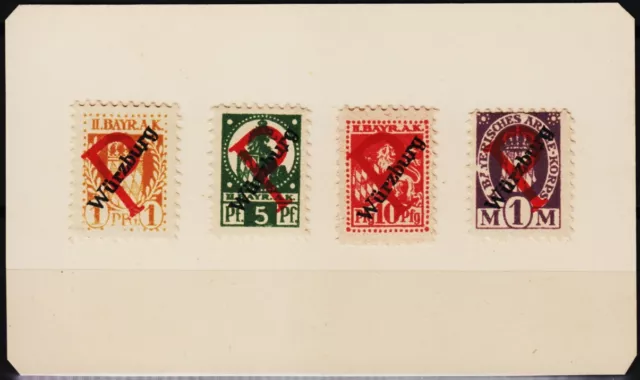 4 reklamemarken 1900-1920 militär-, dienstmarken(?),würzburg, rot P,II.bayr/0426