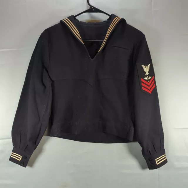 WW2 NAVAL AVIATION Mechanic Jacket Distressed Wool General Stains Holes ...