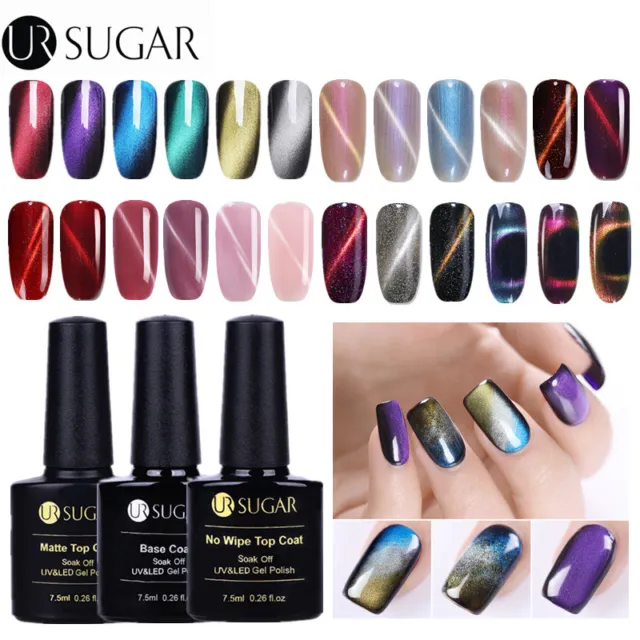 24 Colors 3D Cat Eye UV Gel Nail Polish Holographic Chameleon Soak Off Color Gel