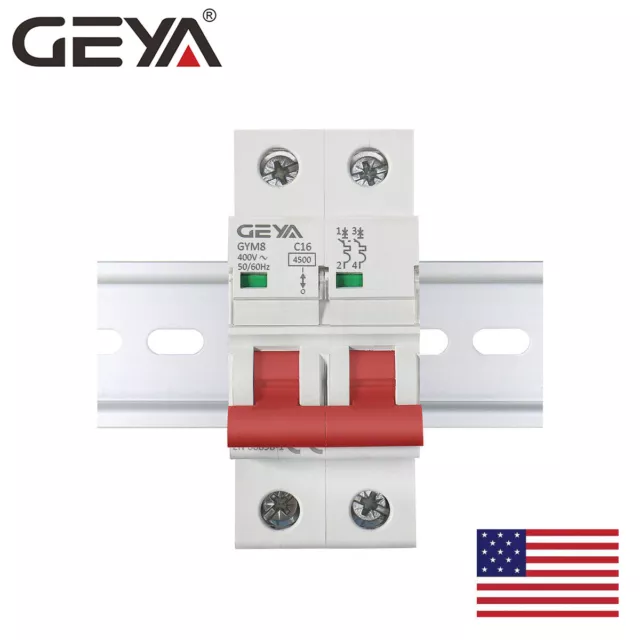 GEYA Mini Circuit Breaker AC MCB GYM8 2P 4.5kA 6/10/16/25/32/40/50/63A Din Rail