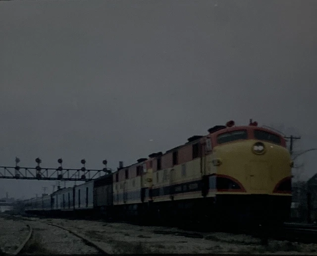 Vtg 35mm Slide Kansas City Southern Railroad Train Engine