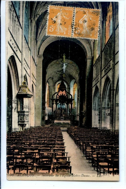 CP 61 ORNE - Alençon - Intérieur de l'Eglise Notre-Dame