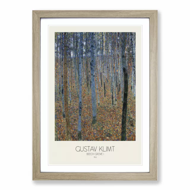 Beech Grove Forest With Border By Gustav Klimt Wall Art Print Framed Picture