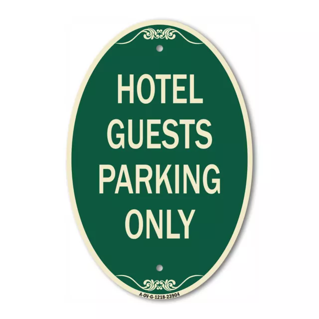 SignMission Designer Series Sign - Hotel Guest Parking Only 12" x 18" Metal Sign