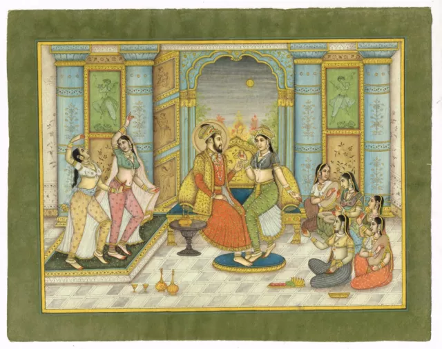 Mogol Emperador Shahjahan & Emperatriz Mumtaz Enjoying Música & Danza Pintura