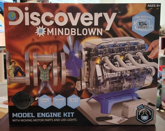 NEW DISCOVERY KIDS DIY Toy Model Engine Kit Mechanic Four Cycle