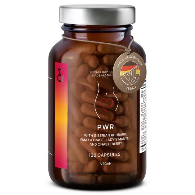 PWR - Equilibrio hormonal para mujeres - síndrome premenstrual y alivio del dolor menstrual - Vitex e ñames