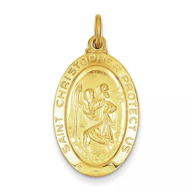 24k Gold-plated Sterling Silver Saint Christopher Medal QC5627