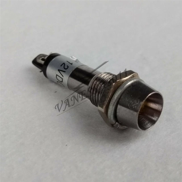 1PCS Jaune Dc 12V 8mm Cab Electronic Products Indicator Light Lamp XD-02Y Neuf