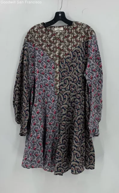 Isabel Marant Étoile Womens Multicolor Paisley Cotton Long Sleeve Shift Dress 44