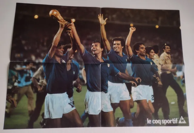 Vintage WC 1982 Le Coq Sportif Italy Italia Calcio football fußball-poster