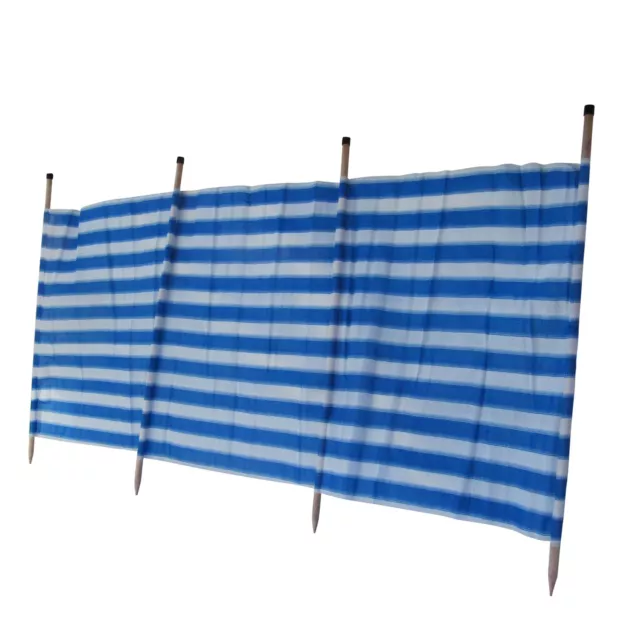 Camping Beach Windbreak with 4, 5, 6, 9 or 12 Wooden Poles from 2.3M - 8.2M