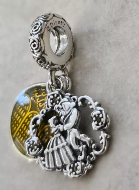 Authentic Pandora Disney Beauty And The Beast Dancing Dangle Charm #799014C01