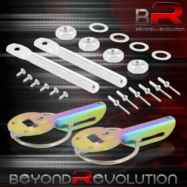 For Corolla Supra MR2 JDM Neochrome Security Hood Trunk Lock Pin Latch Mount Kit