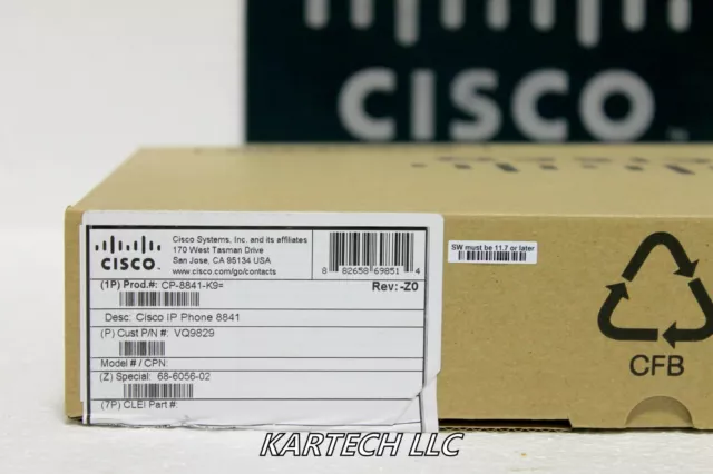 Neuf Boite Ouverte Cisco CP-8841-K9 8841 IP Volp Téléphone