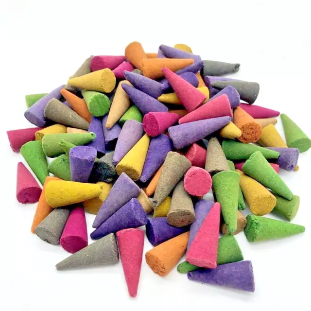 Incense CONES Mixed Assorted Scent pk 100 High Quality Random Natural Made INDIA