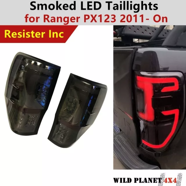 Smoked LED Rear Tail Lights for Ford Ranger PX1 PX2 PX3 Wildtrak 2011-ON Tinted