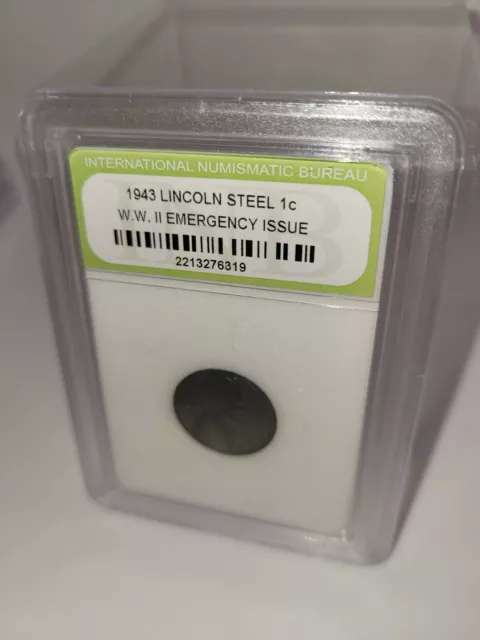 1943 Lincoln Steel 1c WWII Emergency Issue Penny Cent Rare Find INB Slabbed