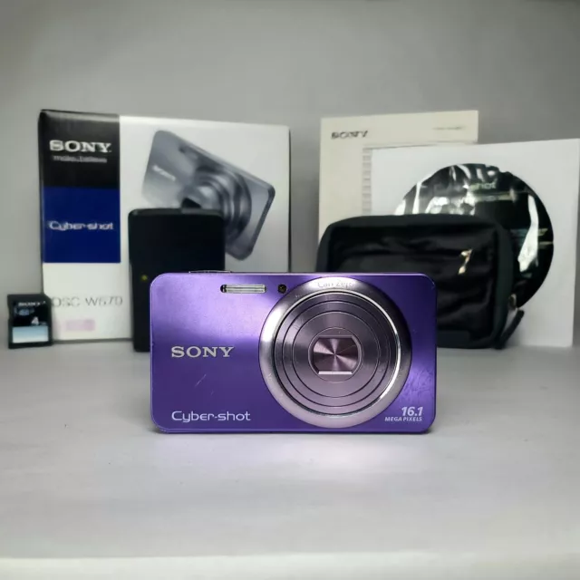 Sony Cyber-Shot DSC-W570 16.1MP 5x Digital Camera Purple Original Box Case