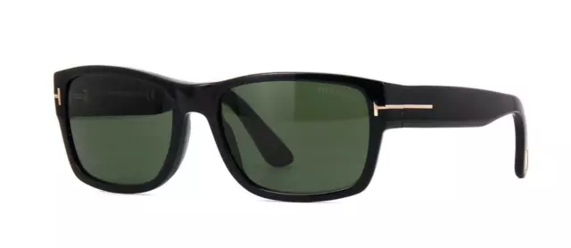 Tom Ford Mason TF445 01N Black Sunglasses Sonnenbrille Green Lens Size 56