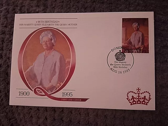 DOMINICA FIRST DAY COVER 1995 95th BIRTHDAY THE QUEEN MOTHER 04
