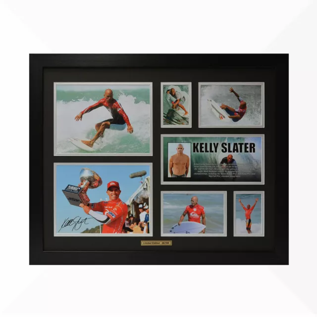 Kelly Slater Signed & Framed Memorabilia - Black/Silver - Limited Edition