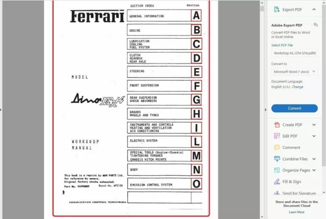 Factory Workshop Service Repair Manual Ferrari 308 Qv Gt4 328 Gtb Gts +Wiring 2