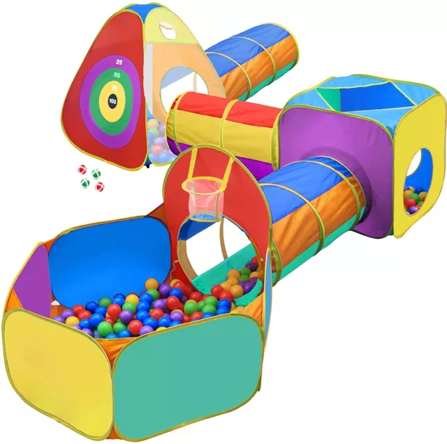 Large Kids Play Tent Baby Crawl Tunnel Ball Pit Boys Girls Toy Playhouse Pop Up