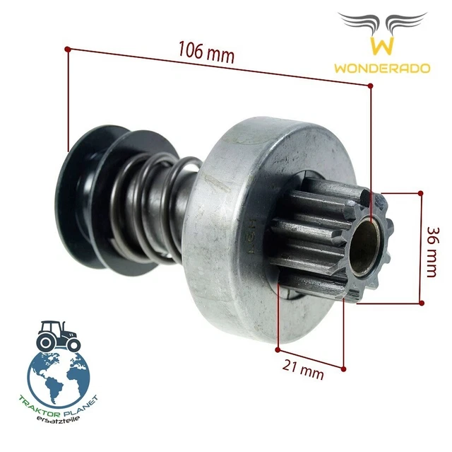 MTS Belarus, Freilauf BENDIX ANLASSER STARTER, 10 Zähne, 6 FRÄZERS ORIGINAL