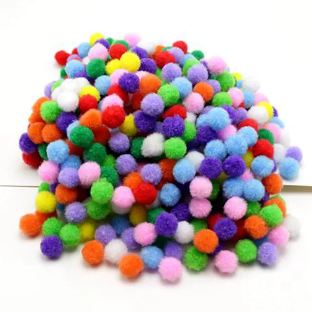 500pcs Mixed Color Pom Poms 3/8" Fuzzy Pompoms Balls Art Supplies DIY Creative