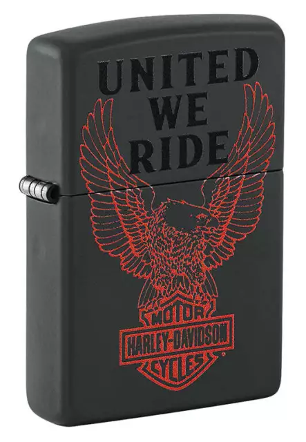 Accendino Antivento Ricaricabile Zippo United We Ride' 48983 Uomo Metallo