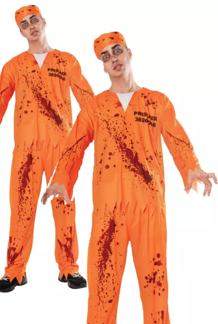 SANGRIENTO PRESO NARANJA Mono Disfraz de Prisionero Halloween Hombre EUR  42,74 - PicClick ES