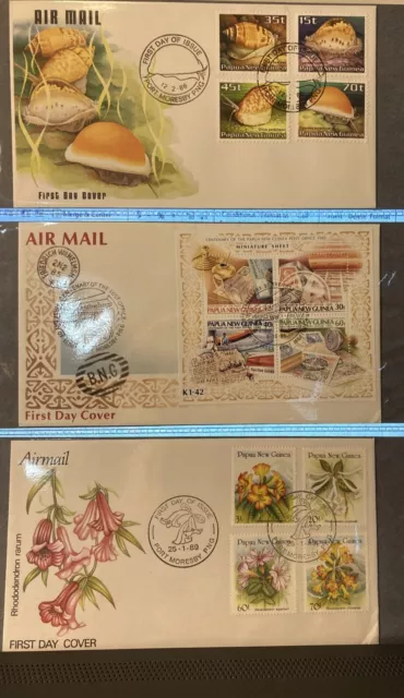 PNG lot 3 selection of  5 sets on FDC Fish, shells etc as scanned. (497]