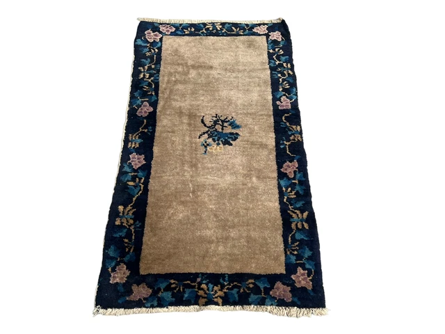 2x4 FT Chinese Vintage Aubusson Hand Knotted Floor Rug Home Decor Silk Carpet