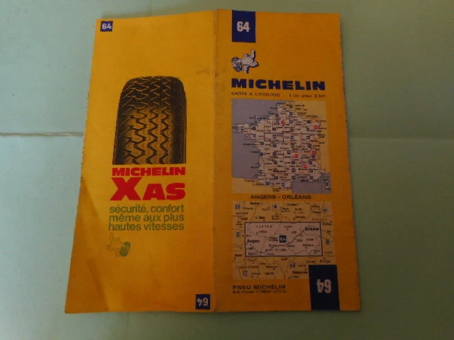 Carte Routière Michelin N°64 - Angers Orléans - 1979 - Édition 16 - Bon état