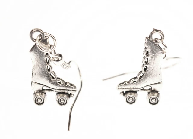 Rollschuh Stiefel Ohrringe Miniblings Hänger Rollerskates Skates hoch silber
