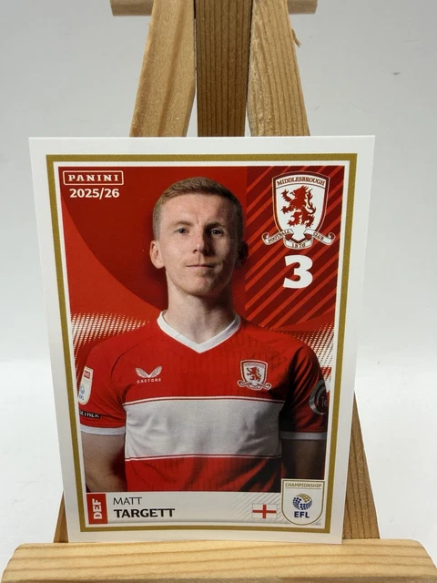 PANINI EFL 2025 - 26 STICKER Matt Targett Middlesbrough FC #183 £1.99 ...