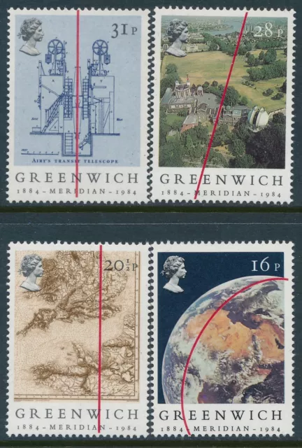 1984 Gb Greenwich Meridian Centenary Set Of 4 Fine Mint Mnh Sg1254-Sg1257