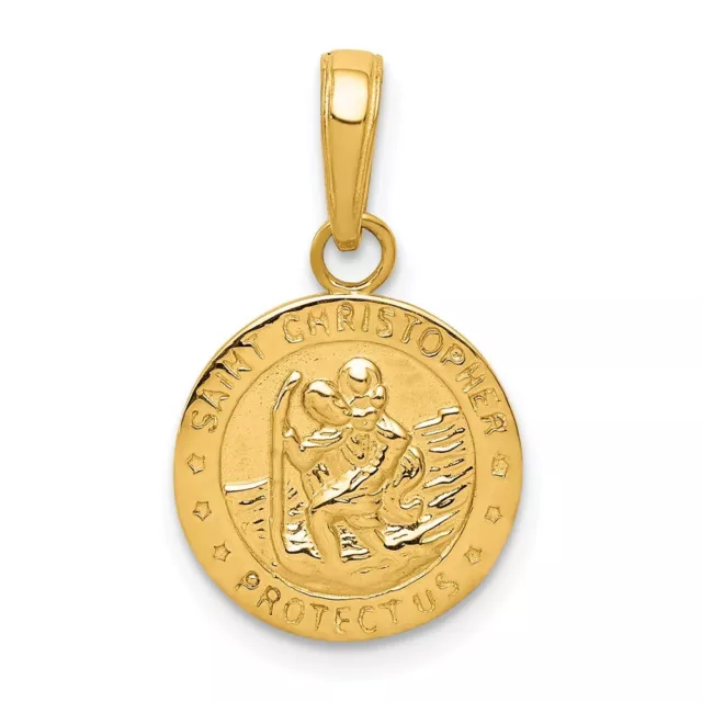 14K Oro Amarillo San Cristóbal Medalla Colgante M1481