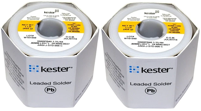 KESTER SOLDER 32117 24-6040-0027 60/40 Stand, 0.031" Diameter, 44", 1.5" (Pac...
