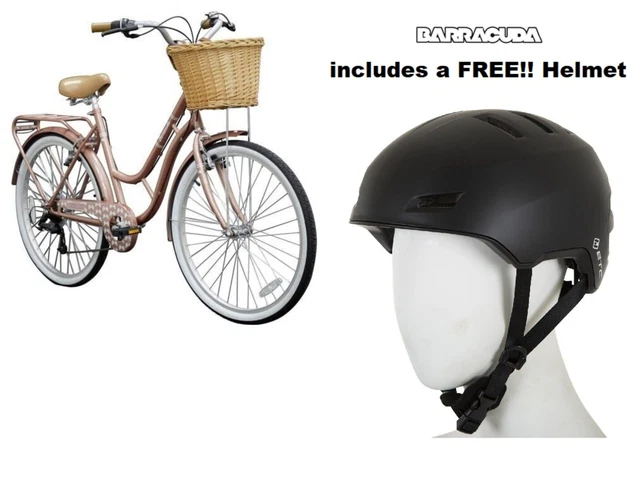 Ladies Bike Barracuda Lacerta 7 Speed Rose Gold With Free!! Helmet New Boxed