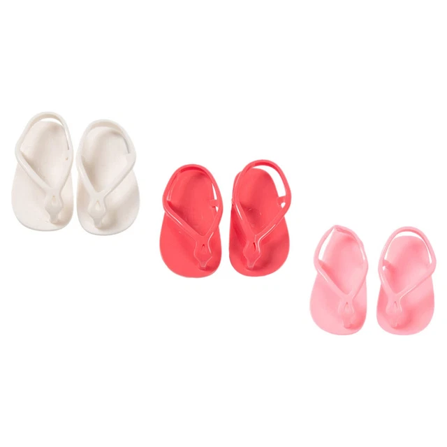 3 Pairs Plastic Child Dollhouse Miniature Accessories Handicraft Shoes