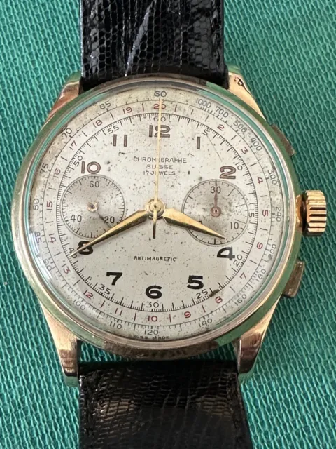 chronographe vintage Orologio Antico Uomo 17 Jewels Antimagnetic