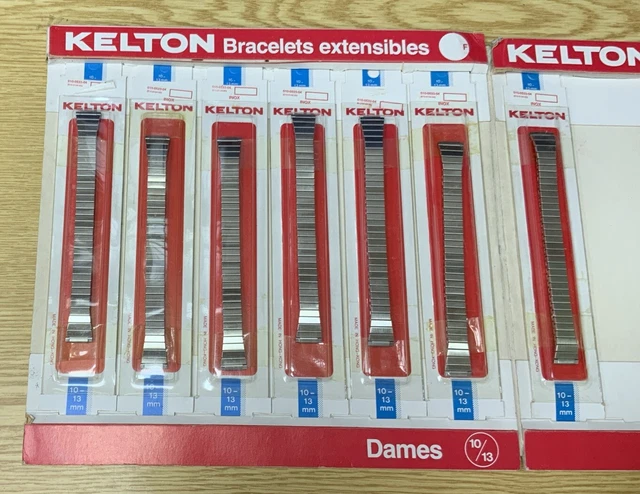 Lot De 7 Bracelets De Montre Kelton Noir - Largeur 16 Mm - Vintage - Occasion